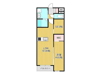 LIFEFIELD小郡II(1SLDK/2階)の間取り写真