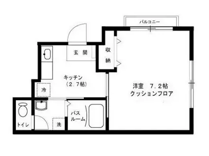 アールズコートII(1K/1階)の間取り写真