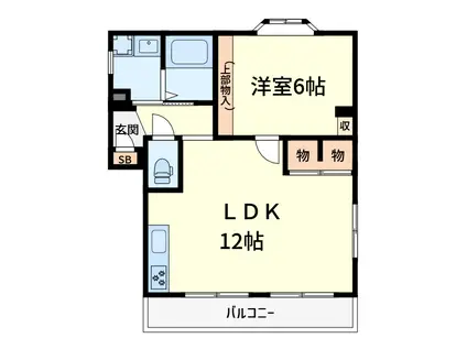 ホリデーイン5(1LDK/3階)の間取り写真
