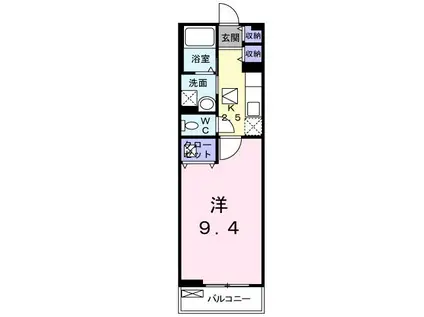 ストロベリー・カーサV(1K/1階)の間取り写真