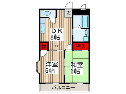 かぢやビル(2DK/2階)の間取り写真