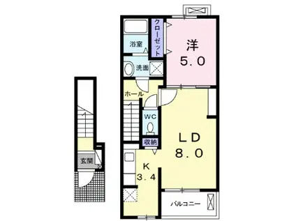 アーバンステージII(1LDK/2階)の間取り写真
