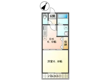 パレ・ジュイール(ワンルーム/2階)の間取り写真