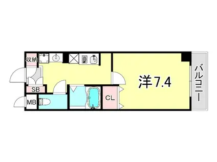 セリテ板宿(1K/4階)の間取り写真