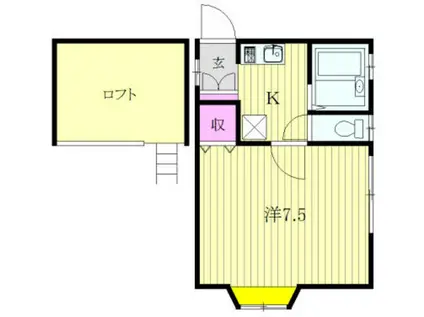ヴィラ阿佐ヶ谷(1K/1階)の間取り写真