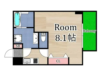 グラティアガーデン(1K/3階)の間取り写真