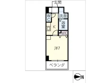 プレイズシード車道アベニュー(1K/6階)の間取り写真