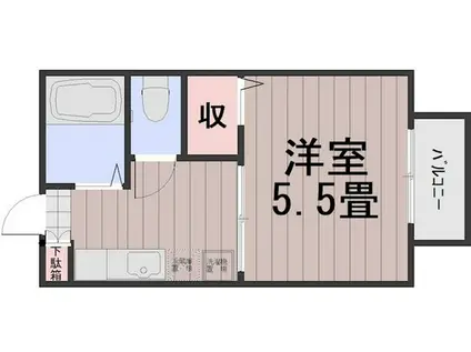 アリスメゾン門田屋敷(1K/1階)の間取り写真