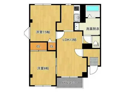 パストラル・グリーンA棟(2LDK/3階)の間取り写真