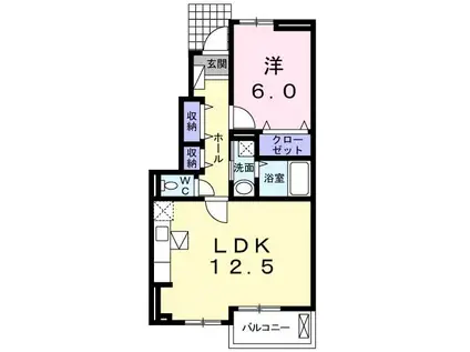 マレノワール A(1LDK/1階)の間取り写真
