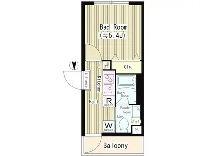 パークヒルズ経堂(1K/2階)の間取り写真