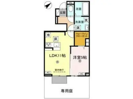 D-ROOM上滝野(1LDK/1階)の間取り写真