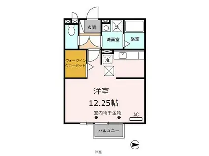 ＩＲいしかわ鉄道 金沢駅 バス乗車時間：14分 最寄りバス停で下車 徒歩4分 2階建 築22年(ワンルーム/1階)の間取り写真