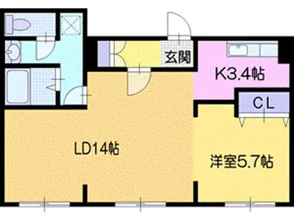 第2文京台ハイツ(1LDK/5階)の間取り写真