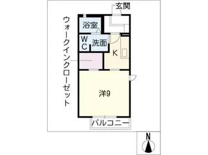 ディアスヨシヤ(1K/1階)の間取り写真