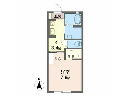 フレグランスO(1K/2階)の間取り写真