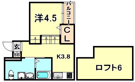 エクル海運町(1K/1階)の間取り写真
