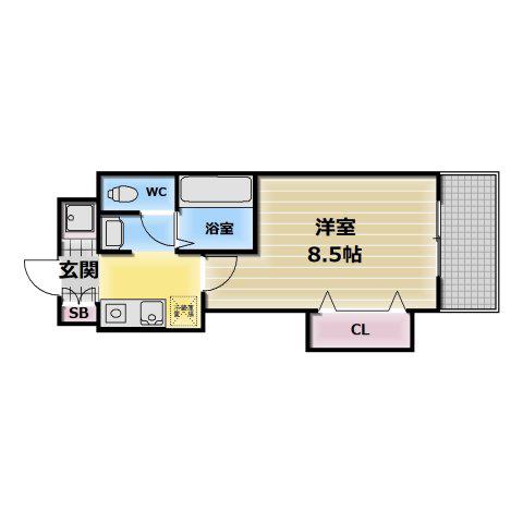 Mプラザ今里(1K/3階)の間取り写真