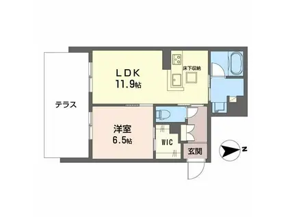 シャーメゾンエラブル 梅田北(1LDK/1階)の間取り写真