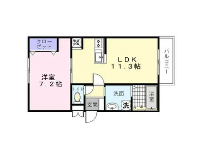 グリフィンドール(1LDK/1階)の間取り写真