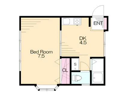 ローゼンハイム(1DK/1階)の間取り写真