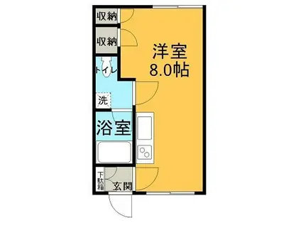 コーポグレース1(ワンルーム/1階)の間取り写真