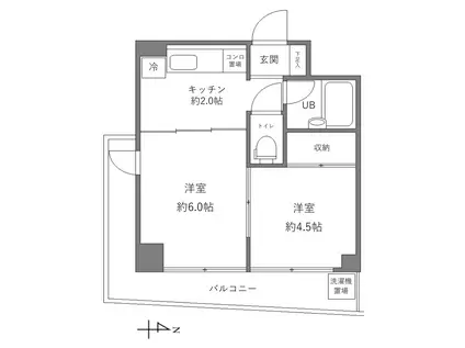 ALATO西日暮里(2K/8階)の間取り写真