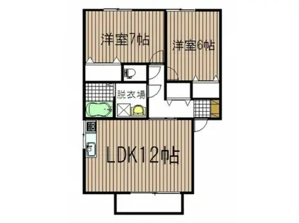 ソレイユ(2LDK/2階)の間取り写真