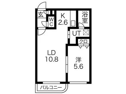 グレートヒルズ弐番館(1LDK/4階)の間取り写真