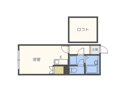 プリフォート南郷II(1K/2階)の間取り写真