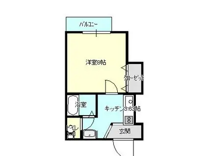 問屋町ハイツ I(1K/2階)の間取り写真