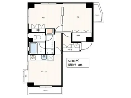 カーサ協和(2DK/2階)の間取り写真