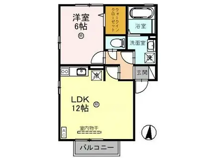 プランドール・陽明(1LDK/2階)の間取り写真