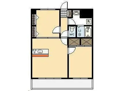 ハマダフラッツ(2LDK/6階)の間取り写真