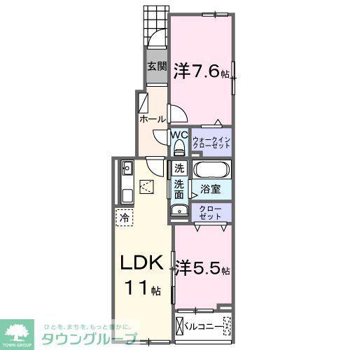 ボヌール イコウ(2LDK/1階)の間取り写真