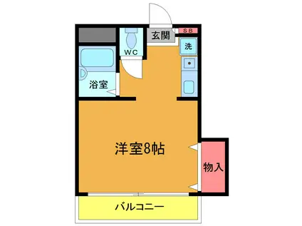 パスコ行徳(1K/3階)の間取り写真