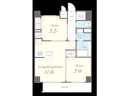 プレジール練馬北町(2LDK/2階)の間取り写真