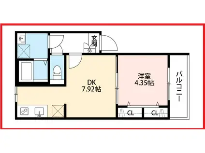 ティーエー足立区足立2丁目IIC棟(1DK/2階)の間取り写真