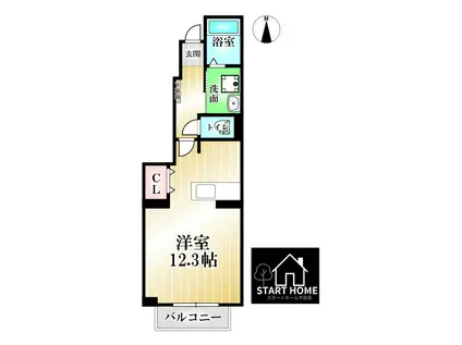 グレースコート B(ワンルーム/1階)の間取り写真