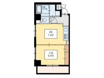 プラティーク鳥越(1DK/4階)の間取り写真