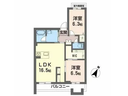 ベンベヌート(2LDK/2階)の間取り写真