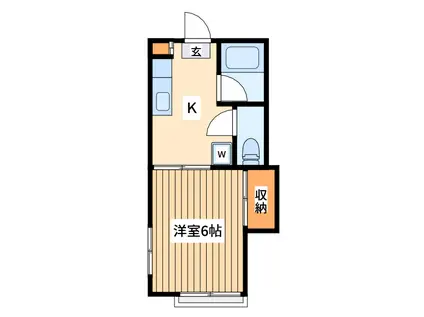 スターハイツ(1K/2階)の間取り写真