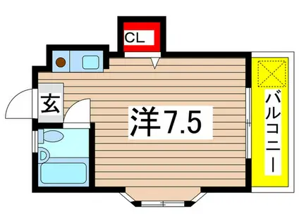 メゾンド国立(ワンルーム/2階)の間取り写真