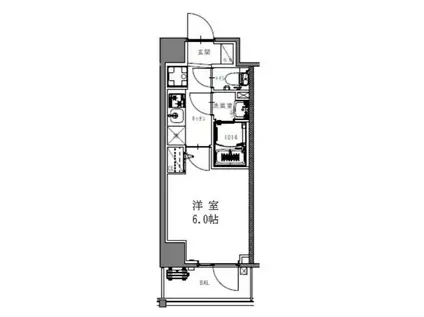 S-RESIDENCE本中山ALORIA(1K/2階)の間取り写真