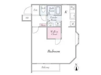 ル・リオン中野白鷺(ワンルーム/1階)の間取り写真