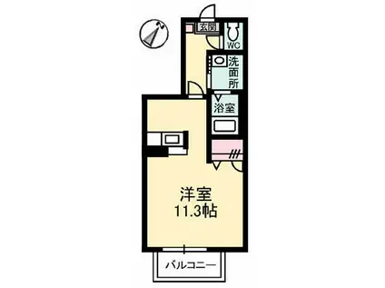 メゾン中央(ワンルーム/2階)の間取り写真