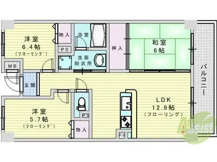 メゾンドール藤が丘(3LDK/2階)の間取り写真