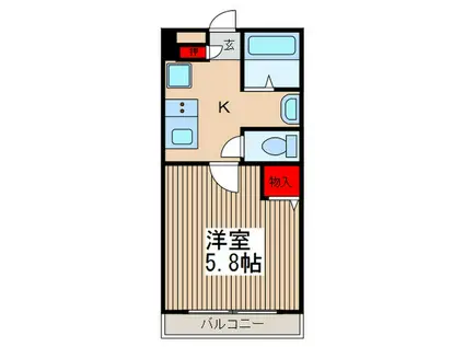 メゾンドシエル(1K/3階)の間取り写真