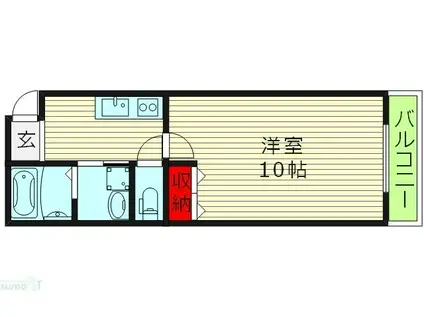 フジパレス城東諏訪サウスI番館(1K/1階)の間取り写真