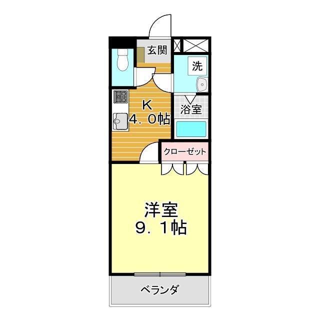 エスペランス王司(1K/1階)の間取り写真